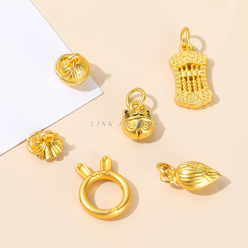 Ancient gold bell lotus abacus pendant