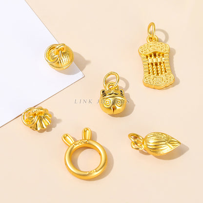 Ancient gold bell lotus abacus pendant