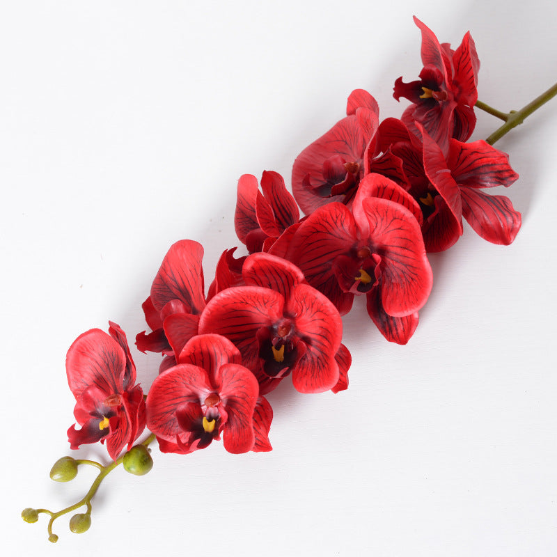 Orquídea Phalaenopsis de 9 cabeças com flor artificial única 