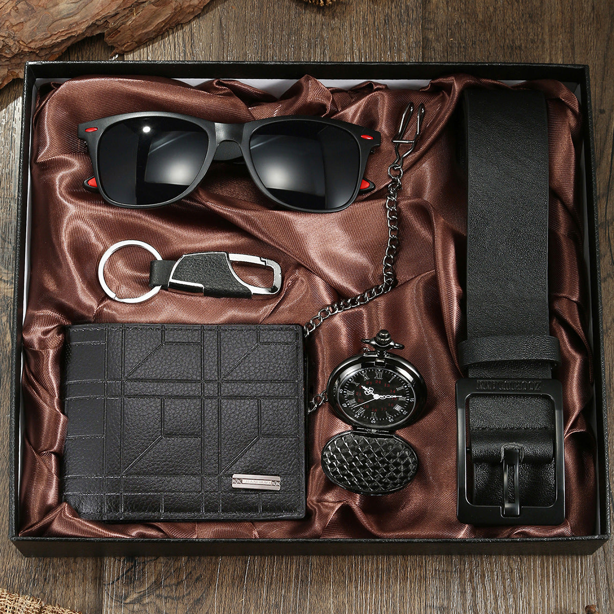 Pocket watch wallet belt 5-piece gift box