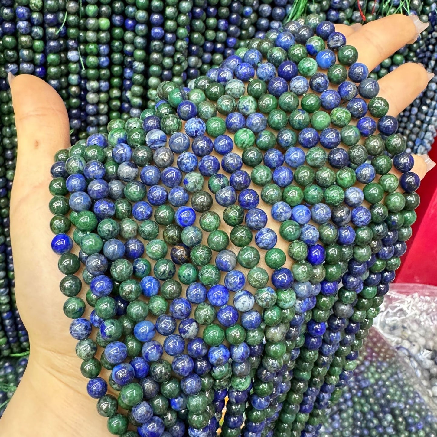 6-10mm Phoenix Lapis Lazuli Loose Beads