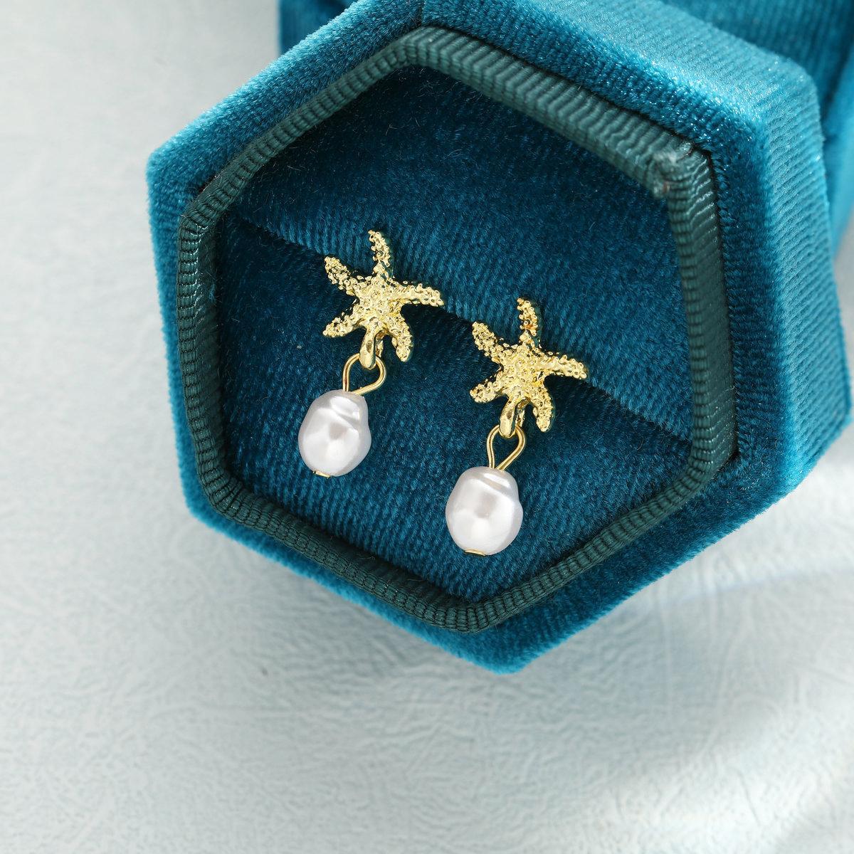 Starfish Scallop Pearl Earrings