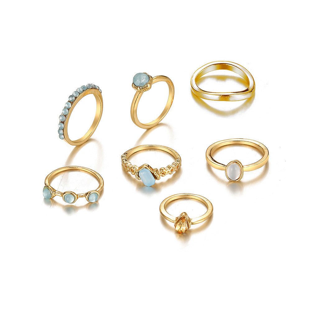 8-Piece Color Index Finger Ring Set