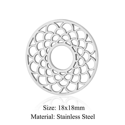 5 pcs/titanium steel hollow geometric shape large pendant heart shape square