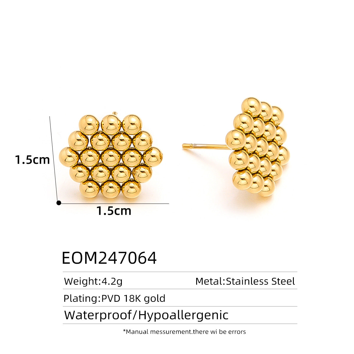 18K Gold Titanium Steel Hollow Geometric Statement Earrings