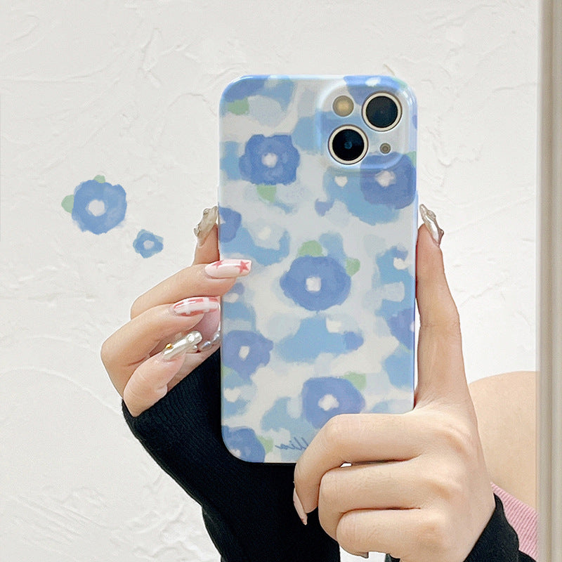 Apple 15 Pro Film Case Blue-Black Plaid iPhone X Dog Hard Case