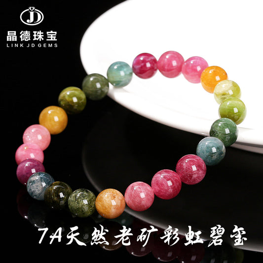 7A Natural Rainbow Tourmaline Bracelet