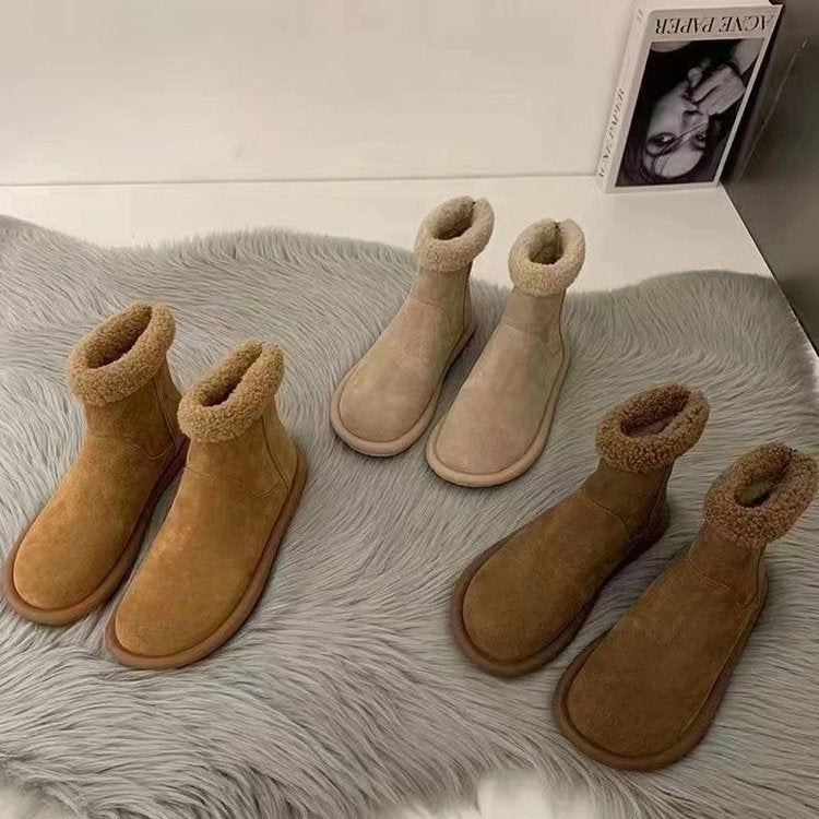 Short suede thermal shoes