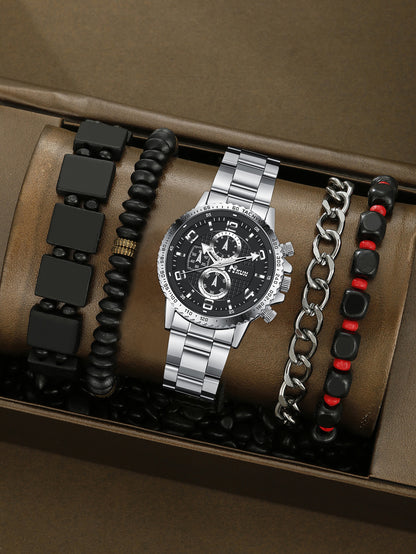 Automatic Mechanical Crown Bracelet Watch Set