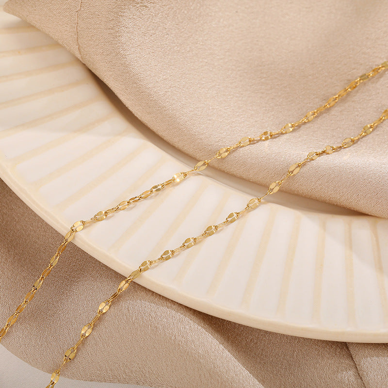 Rose Gold Titanium Steel Simple Collarbone Necklace