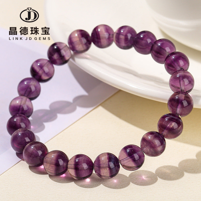 7A Natural Melaleuca Purple Fluorite Bracelet