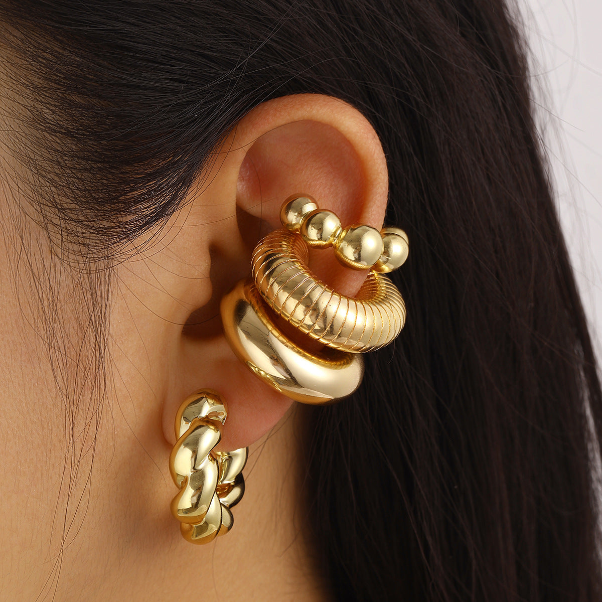 C-Shaped Hollow Ear Clips Set