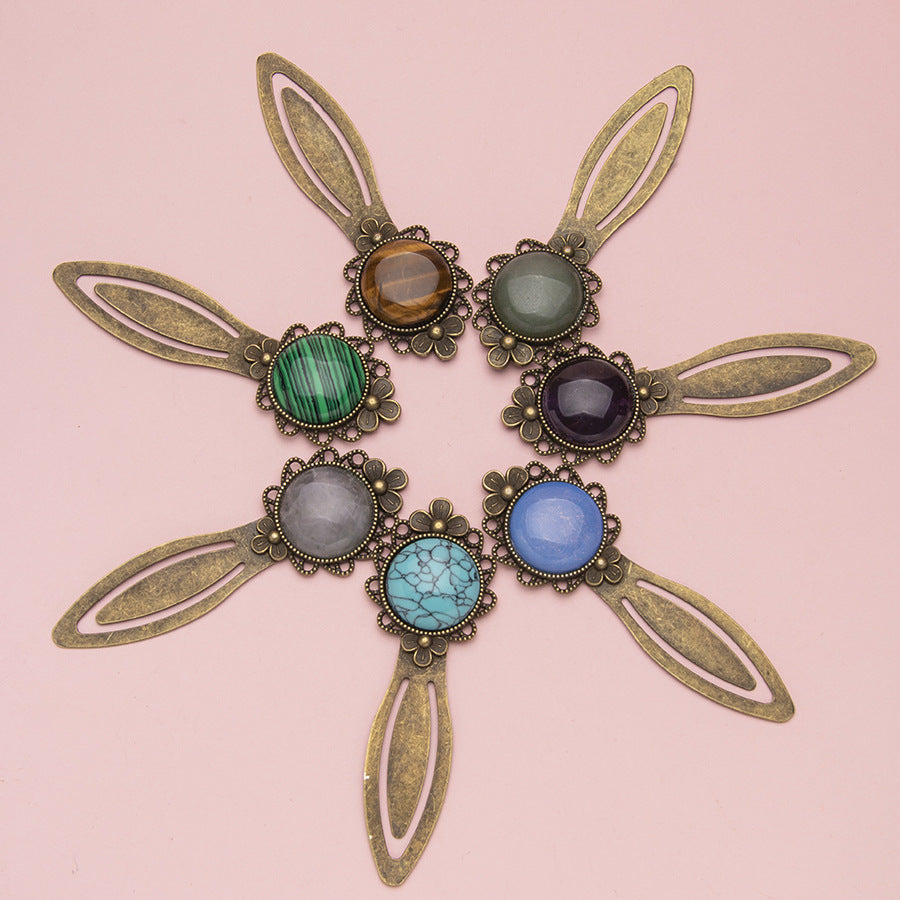 Crystal Retro Alloy Lace Bookmark Ruler