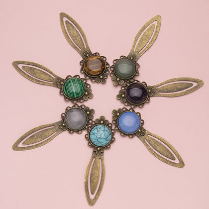 Crystal Retro Alloy Lace Bookmark Ruler