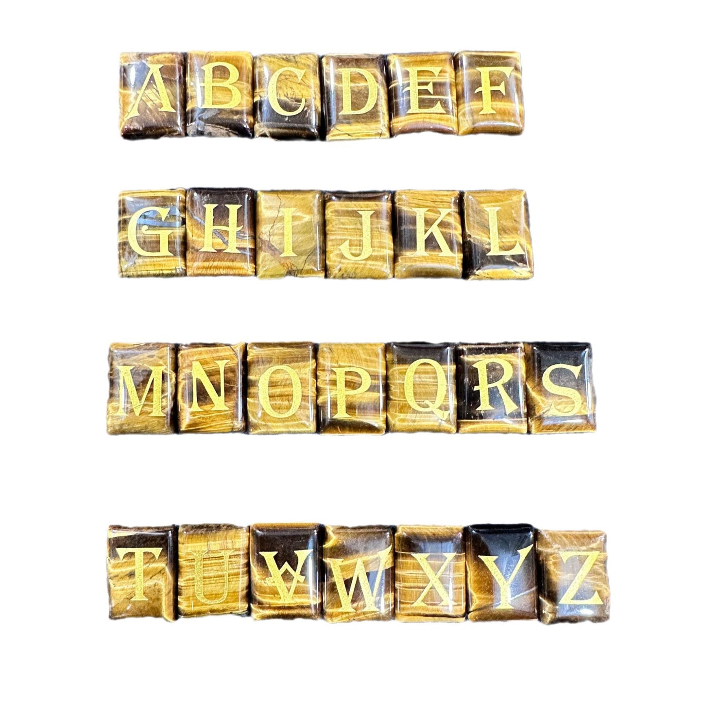 Crystal rectangular 26 English letters carved ornaments