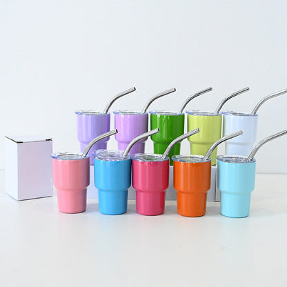Straw Mini Drinking Cup Double Layer