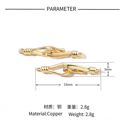 18K gold-coated rose copper zircon detachable connecting buckle