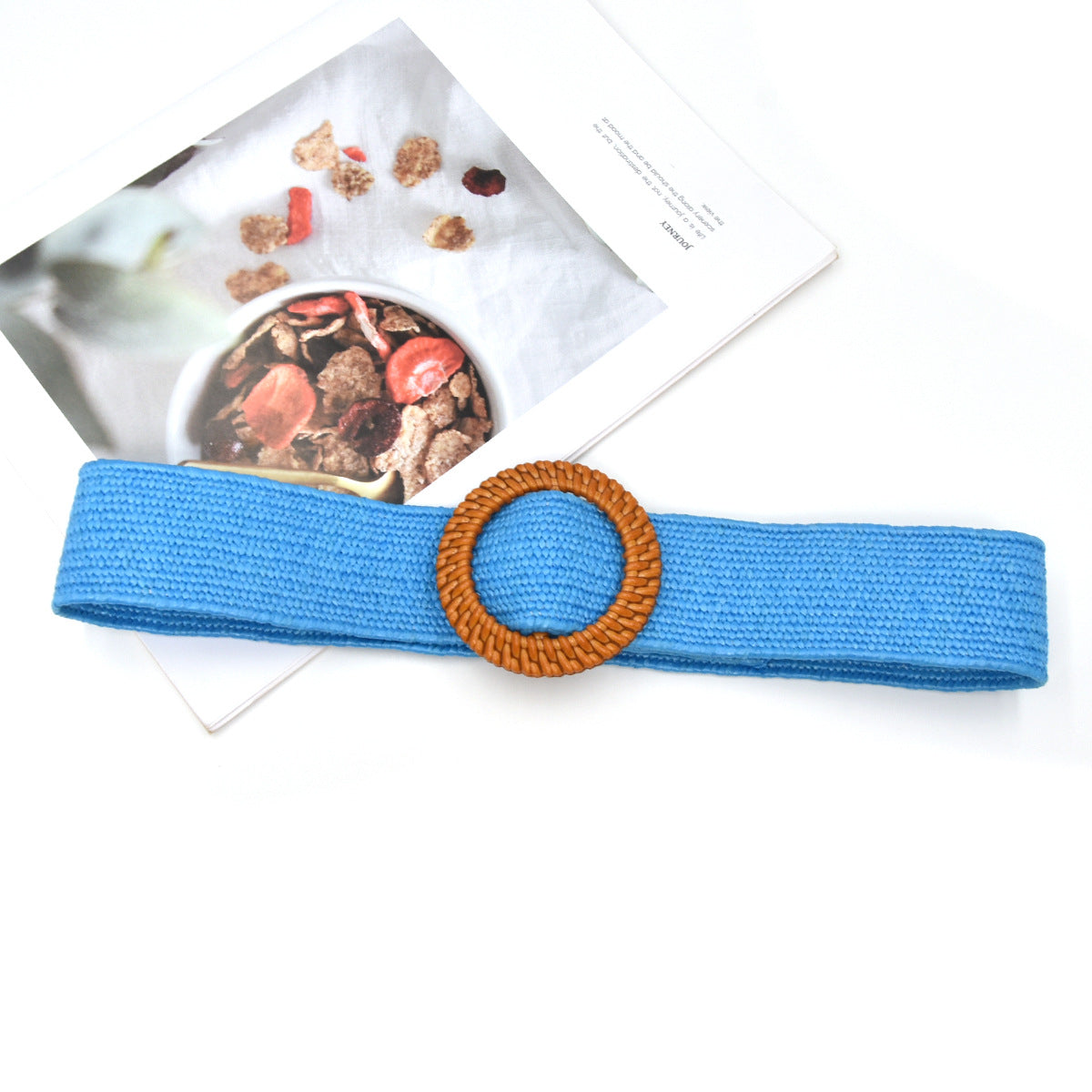 Cotton and linen elastic woven elastic belt