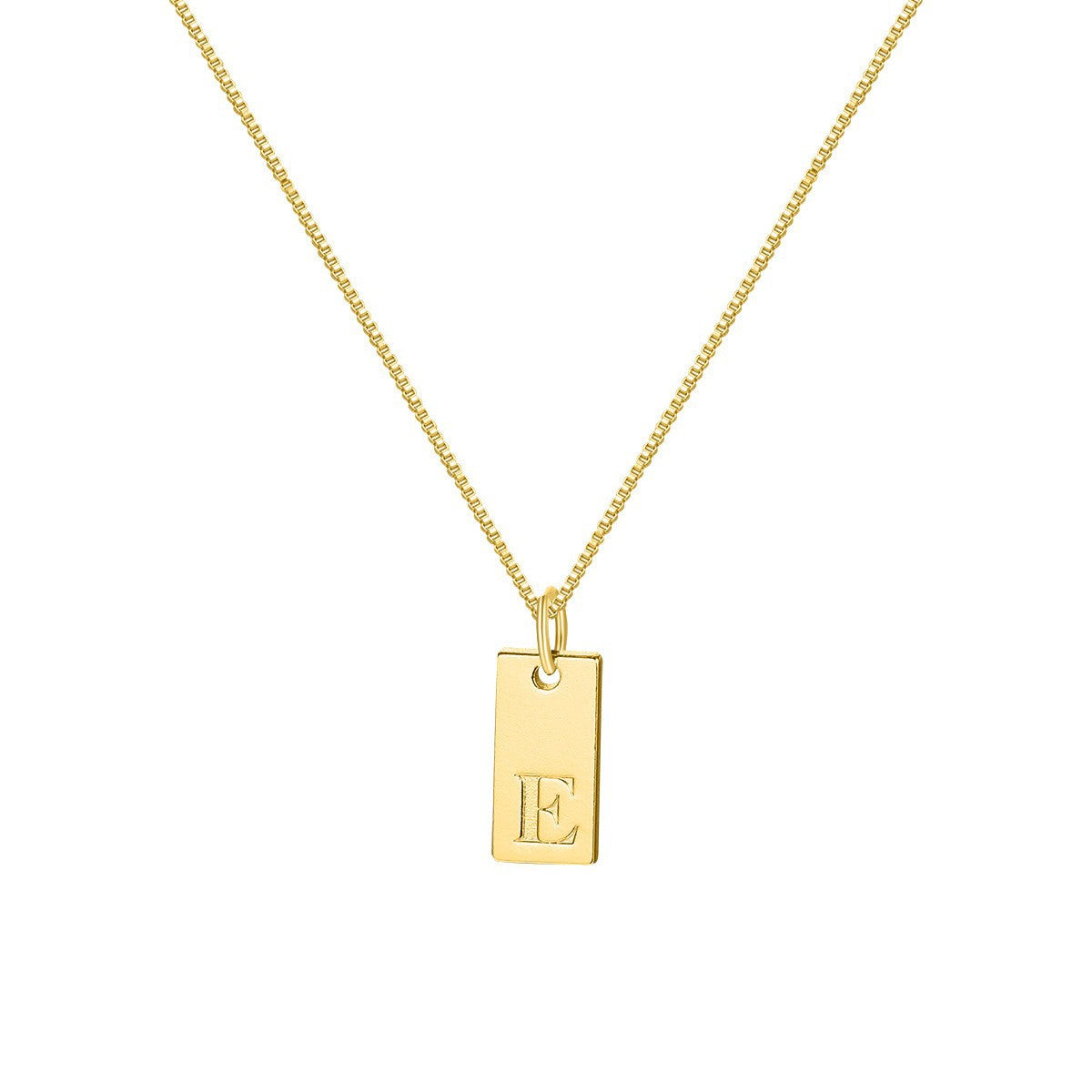 Box Chain Initial Necklace