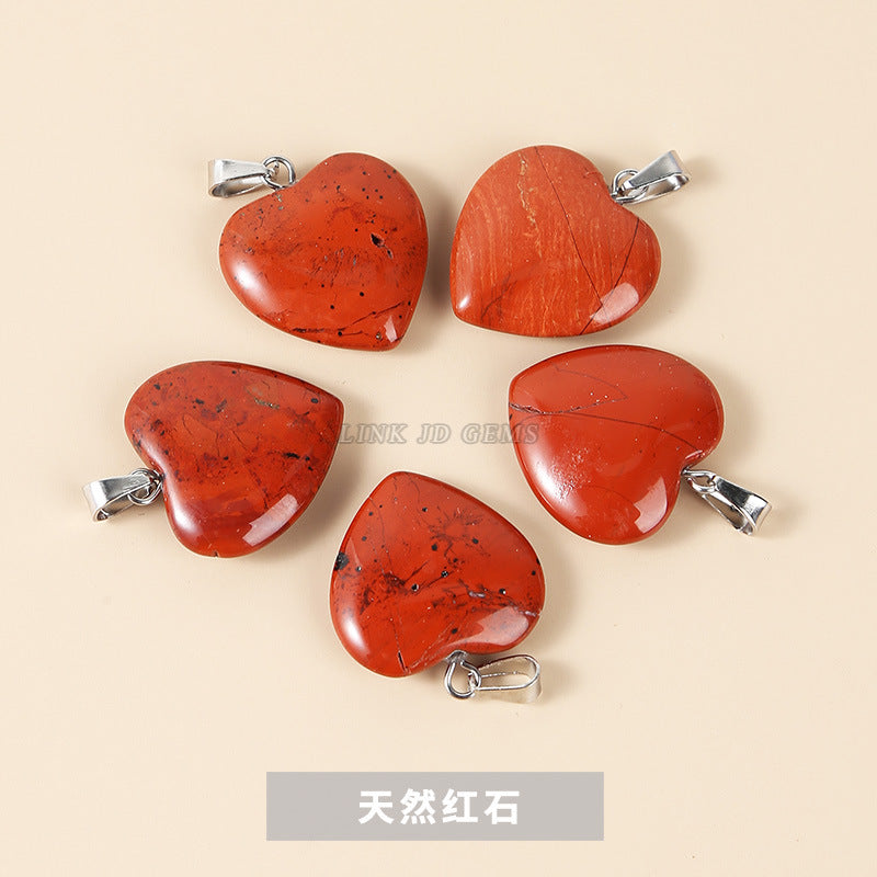 2Cm natural agate love heart pendant.