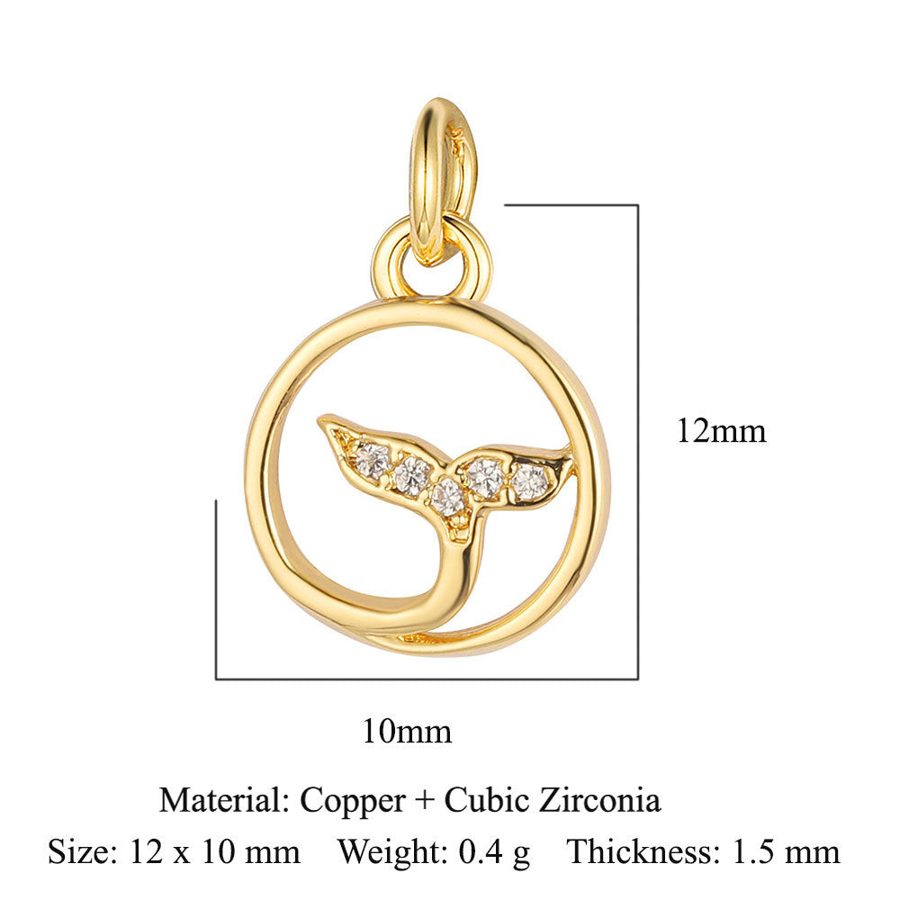 Cobra small fish copper zircon pendant.