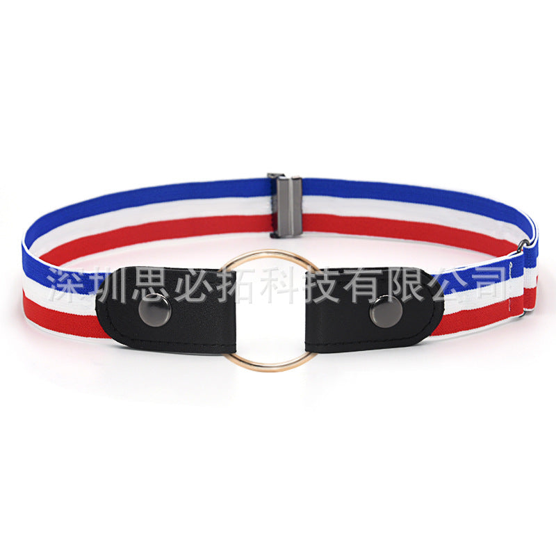 Braided leather button belt