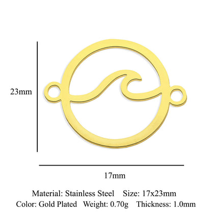 5 pcs/bag Ocean Wave Fish Scale Titanium Steel Pendant