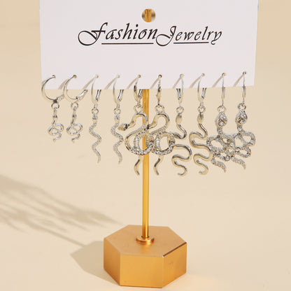 Colorful butterfly earrings set 5 pieces