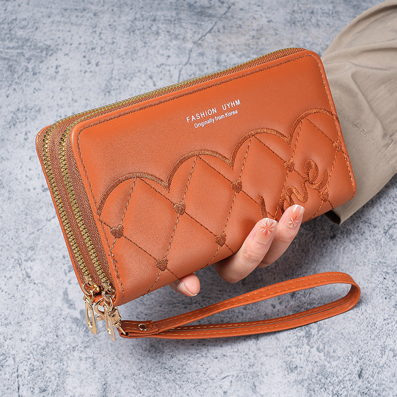 Embroidery thread wallet women's fashion