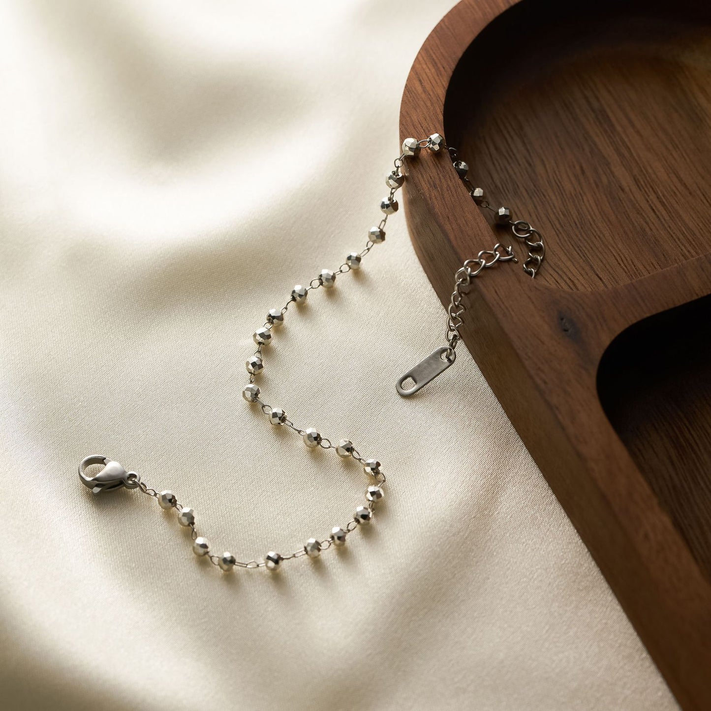 Women's Titanium Steel and Natural Stone Bead Bracelet — Water-Resistant, Non-Fading