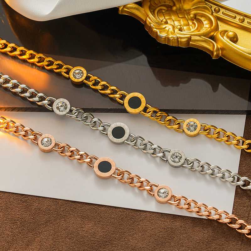 Trendy Chunky Titanium Steel Necklace, Non-Fading Shell Design