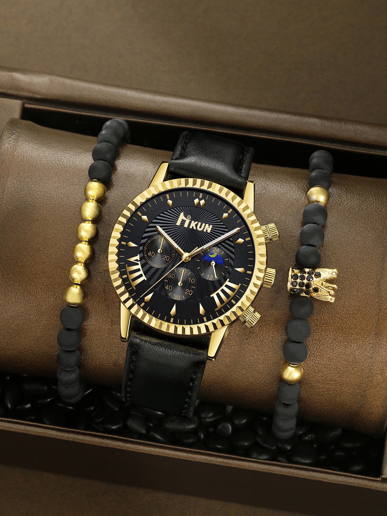 Watch Personalized Alloy Beaded Bracelet Set