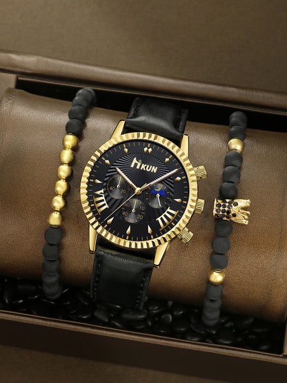 Watch Personalized Alloy Beaded Bracelet Set