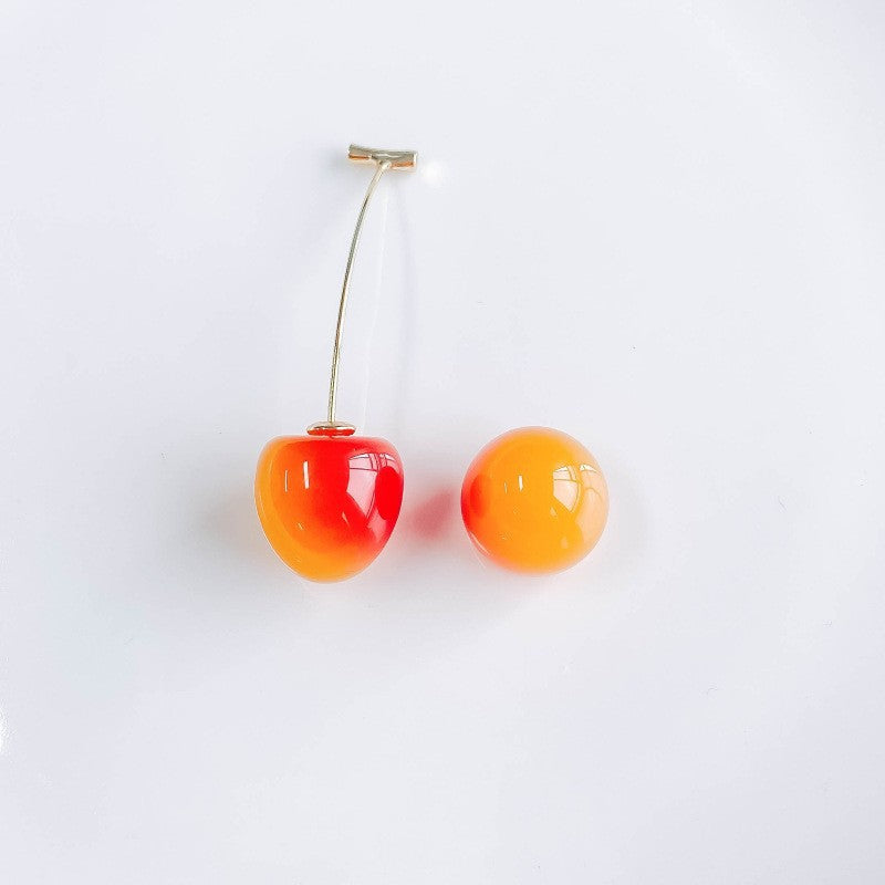 Pendientes de moda con forma de cereza roja