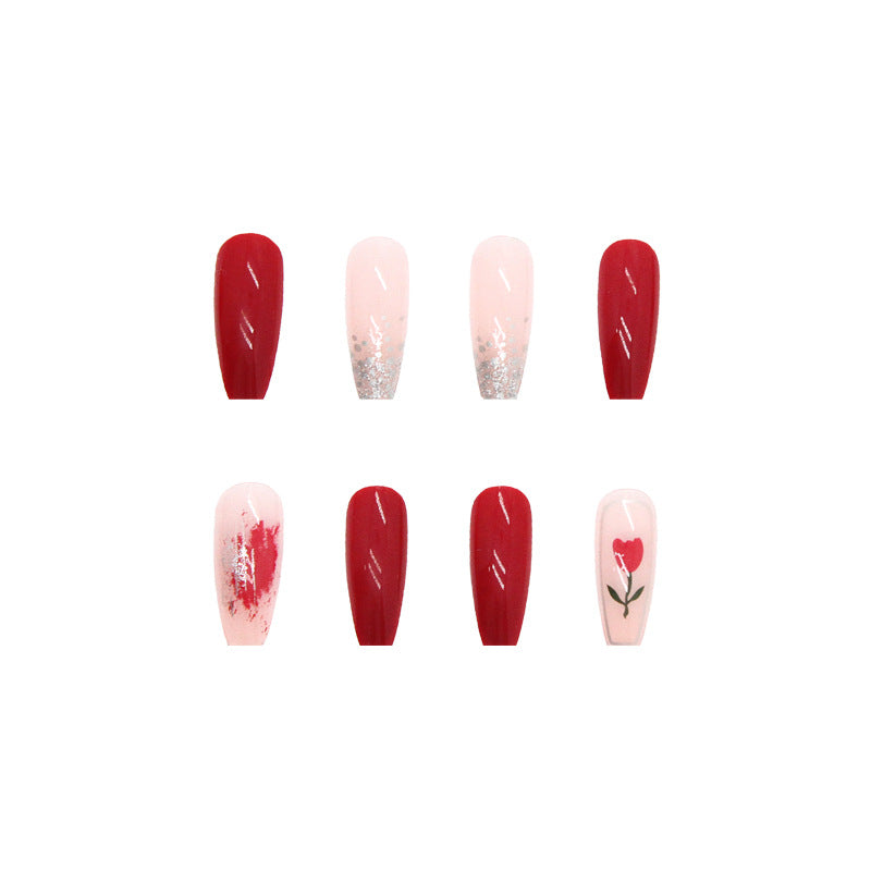 Vintage Tulip Bridal Nails