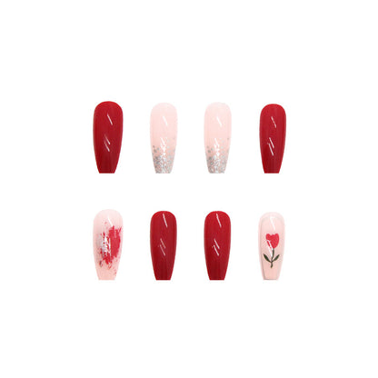 Vintage Tulip Bridal Nails
