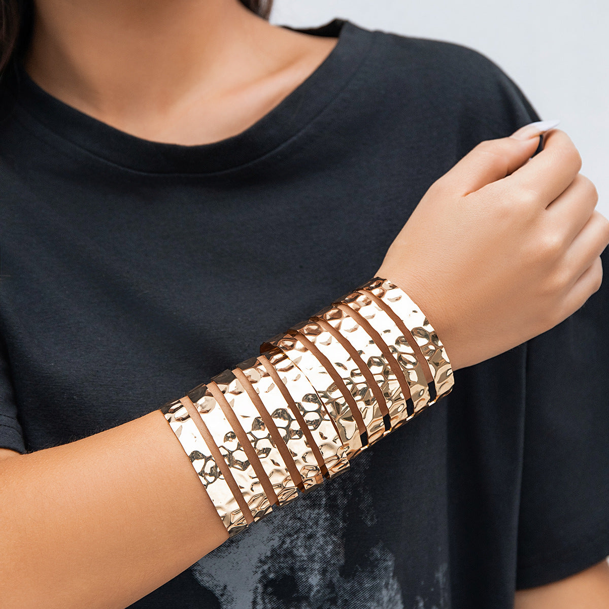 Punk Wide Face Geometric Bracelet