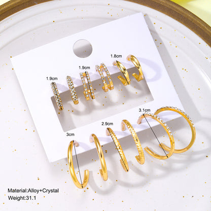 6-piece diamond earrings set