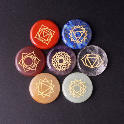 Chakela seven-color stone symbol ornament set