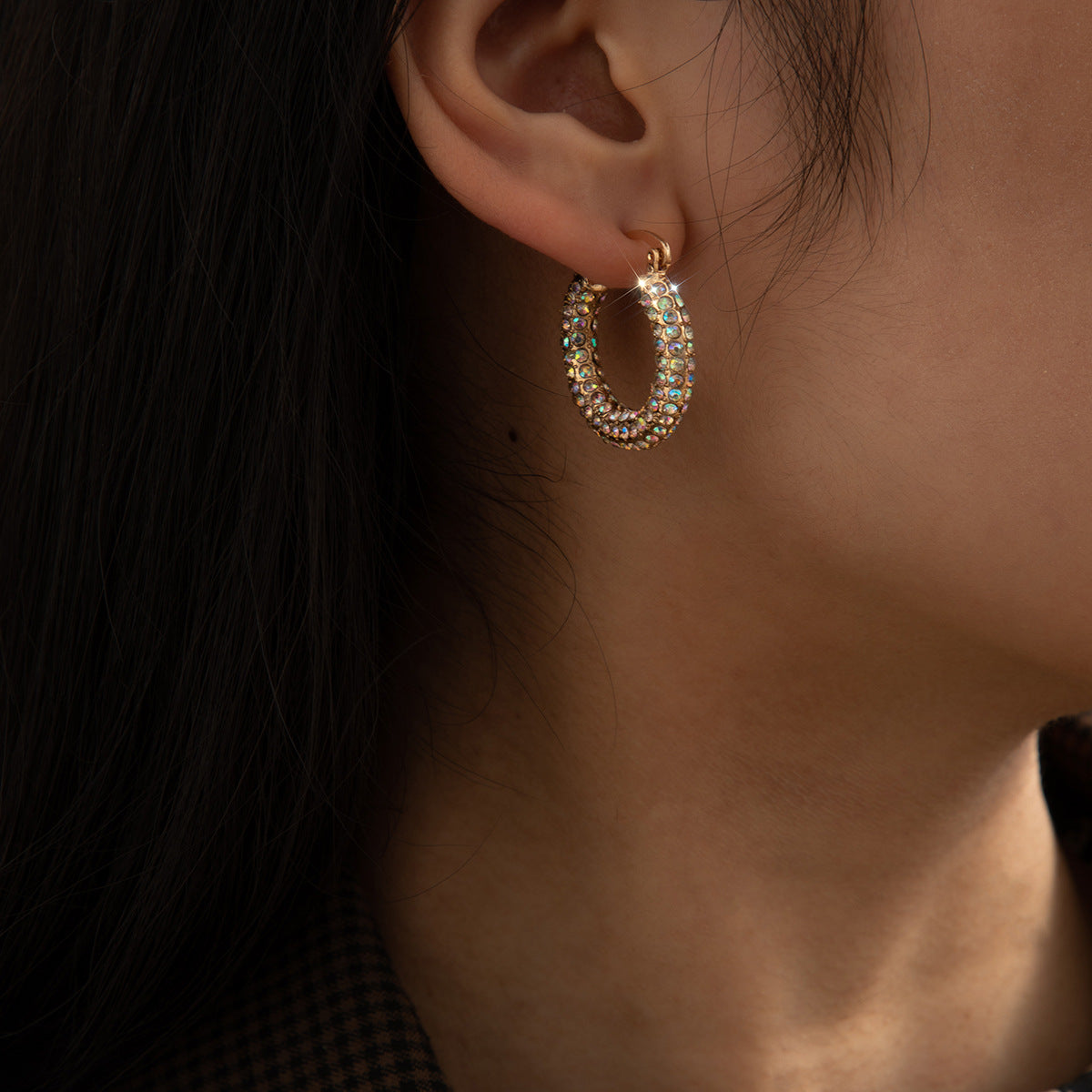Pendientes vintage con forma de botón 