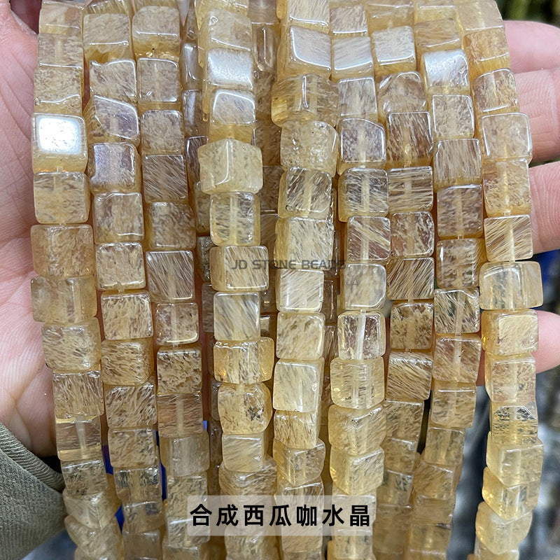 8Mm jade square crystal bracelet beads