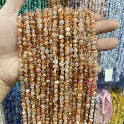 6-8Mm natural golden sunstone shaped beads