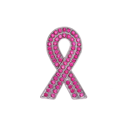 Full diamond red ribbon brooch