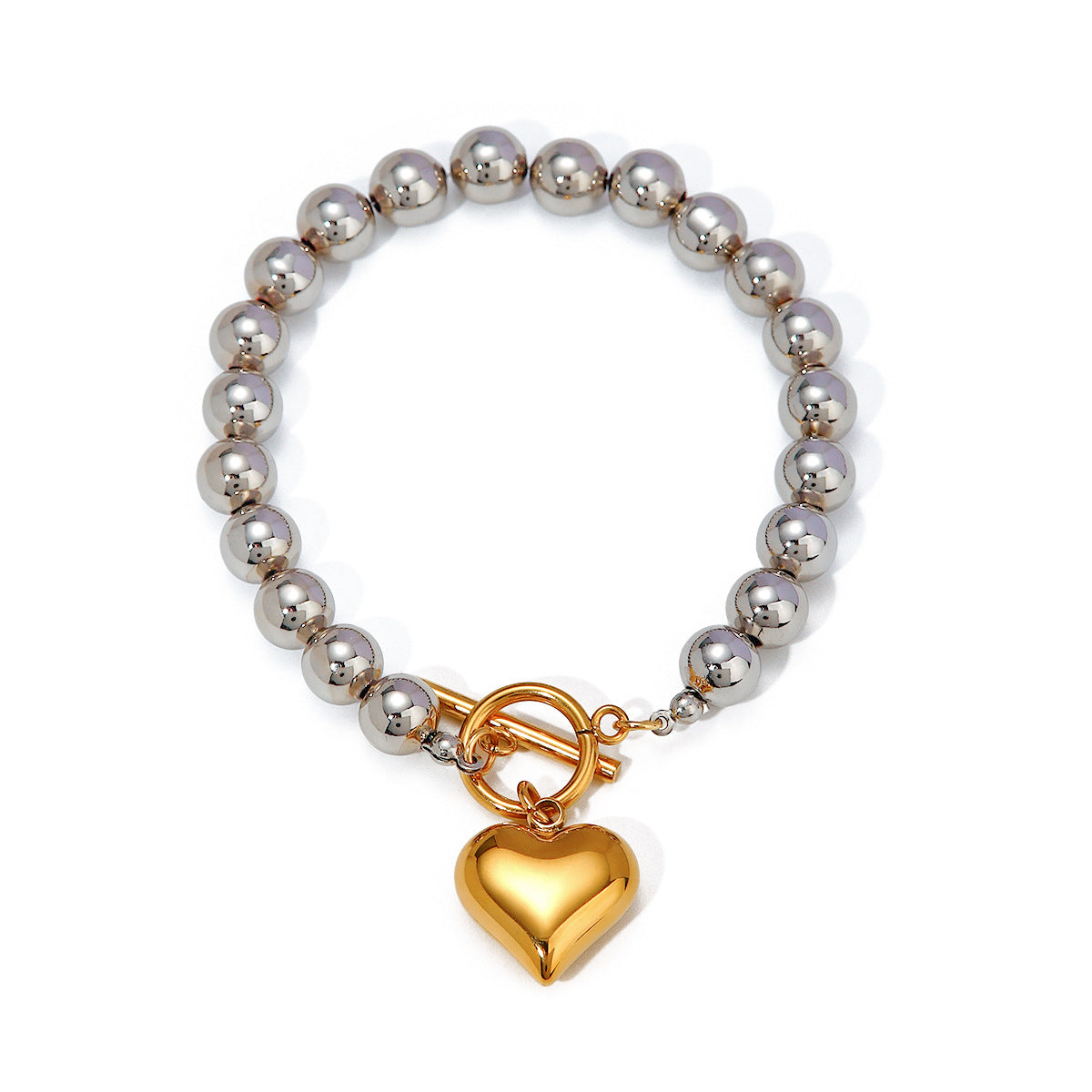Gold Heart Pendant Bracelet