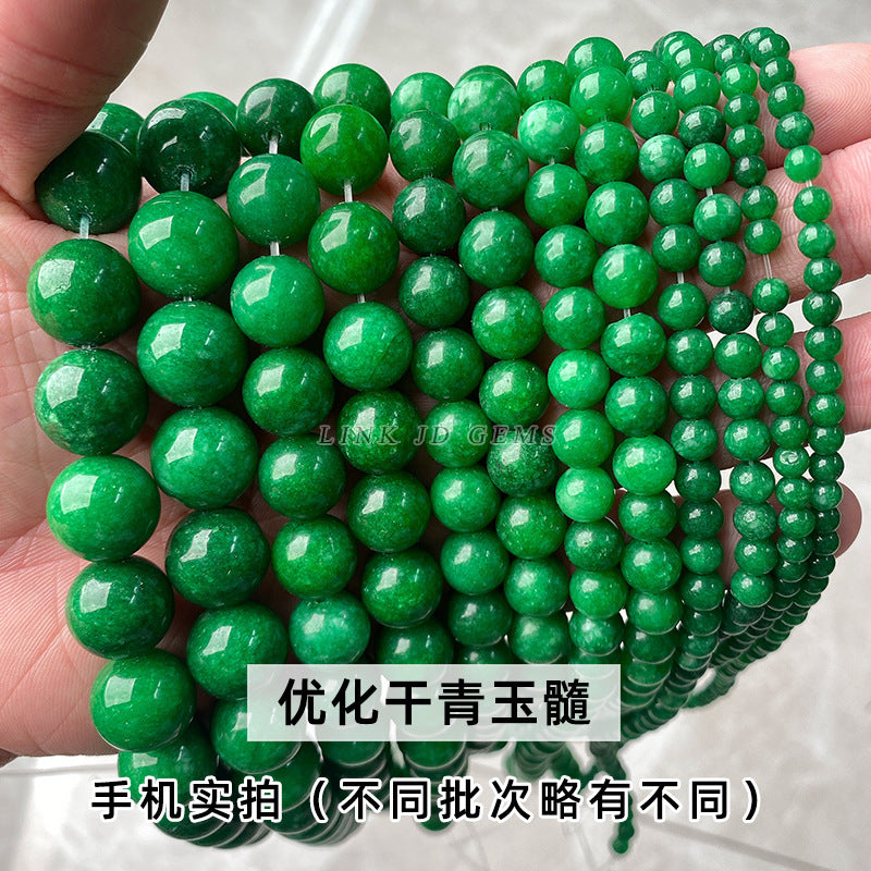 A grade dry green chalcedony loose beads