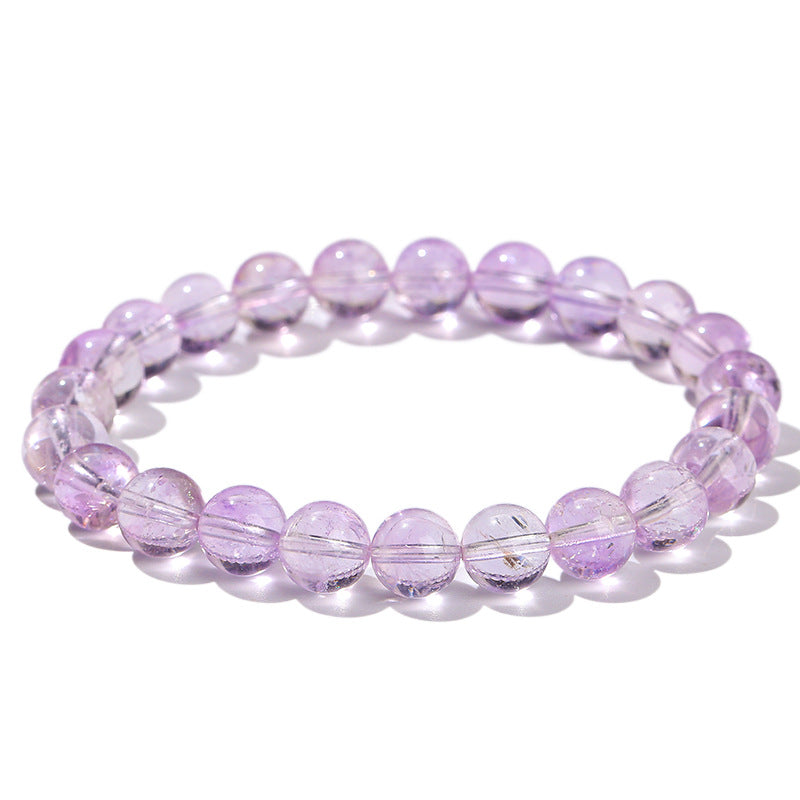 7A Natural Ice Transparent Purple Jade Bracelet