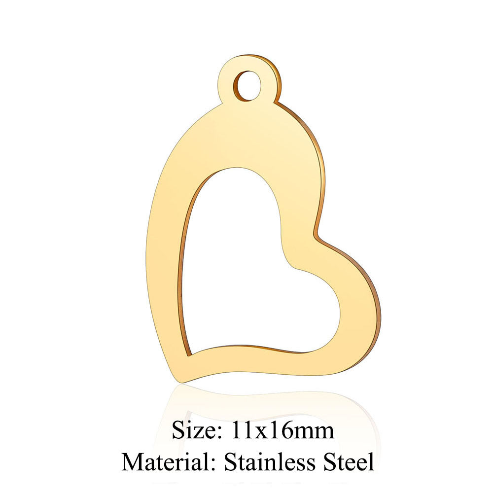 5 pcs/bag bead titanium steel love pendant