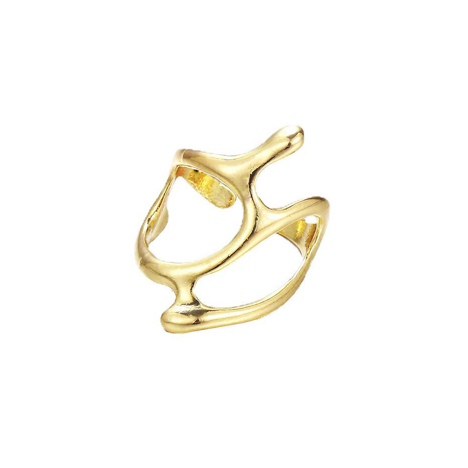Hollow Irregular Open Metal Ring