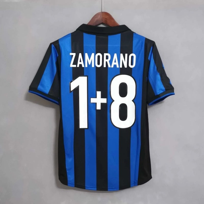 98-99 Inter Milan Short Sleeve Retro Ronaldo Baggio Zanetti Moratti Jersey