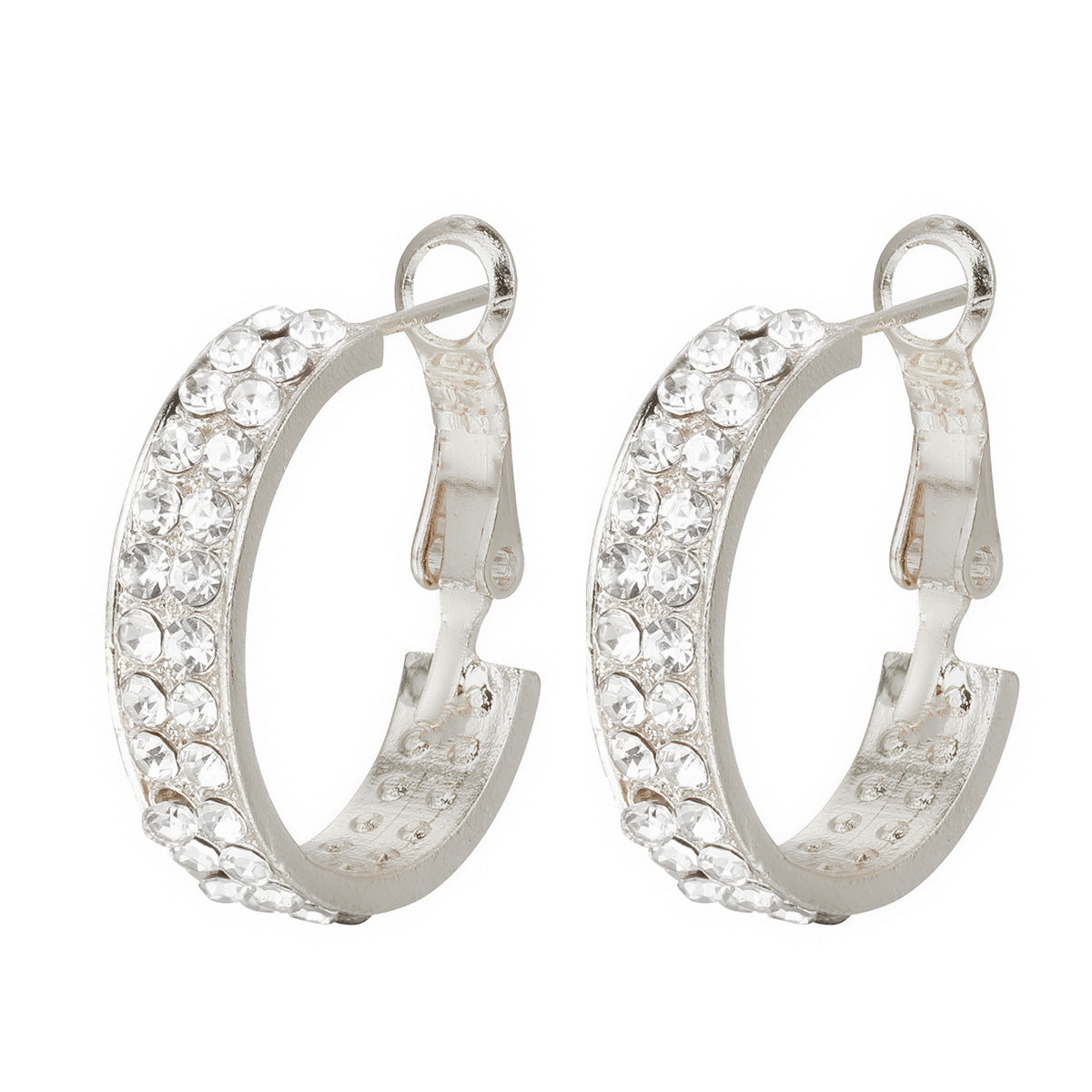 Sparkling Stud Hoop Earrings